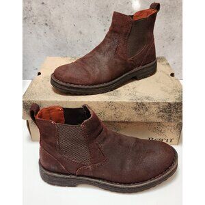 Born Brady Brown Boots Men's Size 8.5 Suede Leather Pull On H41206